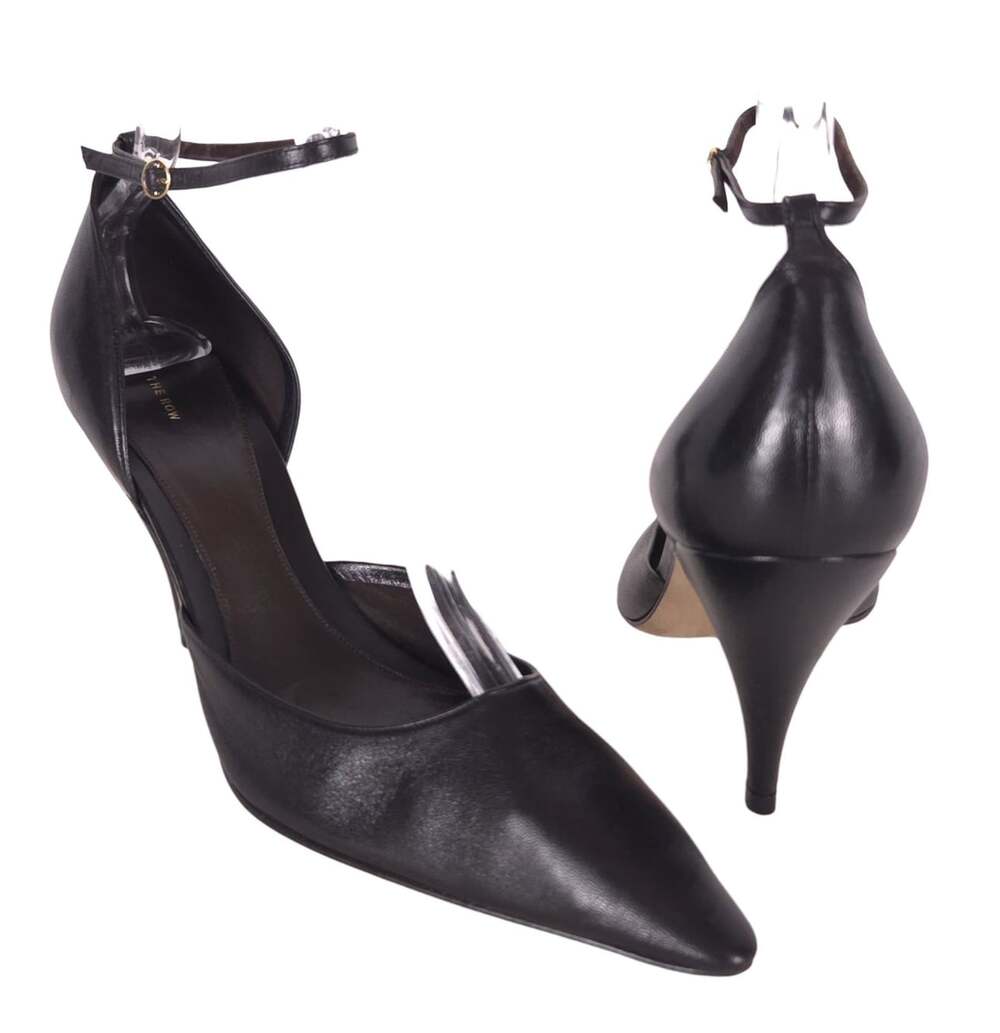 The Row Liisa D'Orsay Pumps US 9 EU 39 Womens Black Soft Lambskin $1610 - Picture 2 of 12